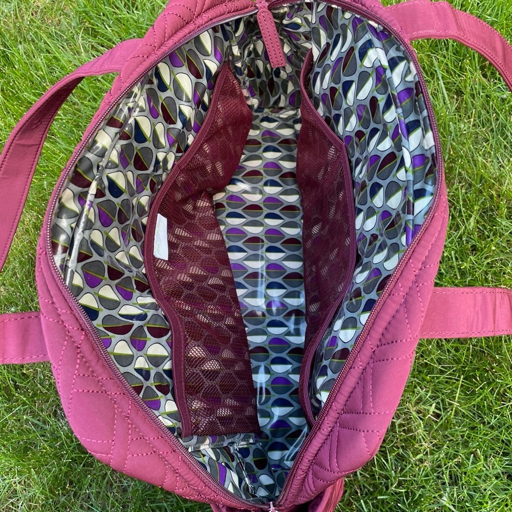 Vera Bradley Maroon Stroll Around Baby Bag - Picture 8 of 10